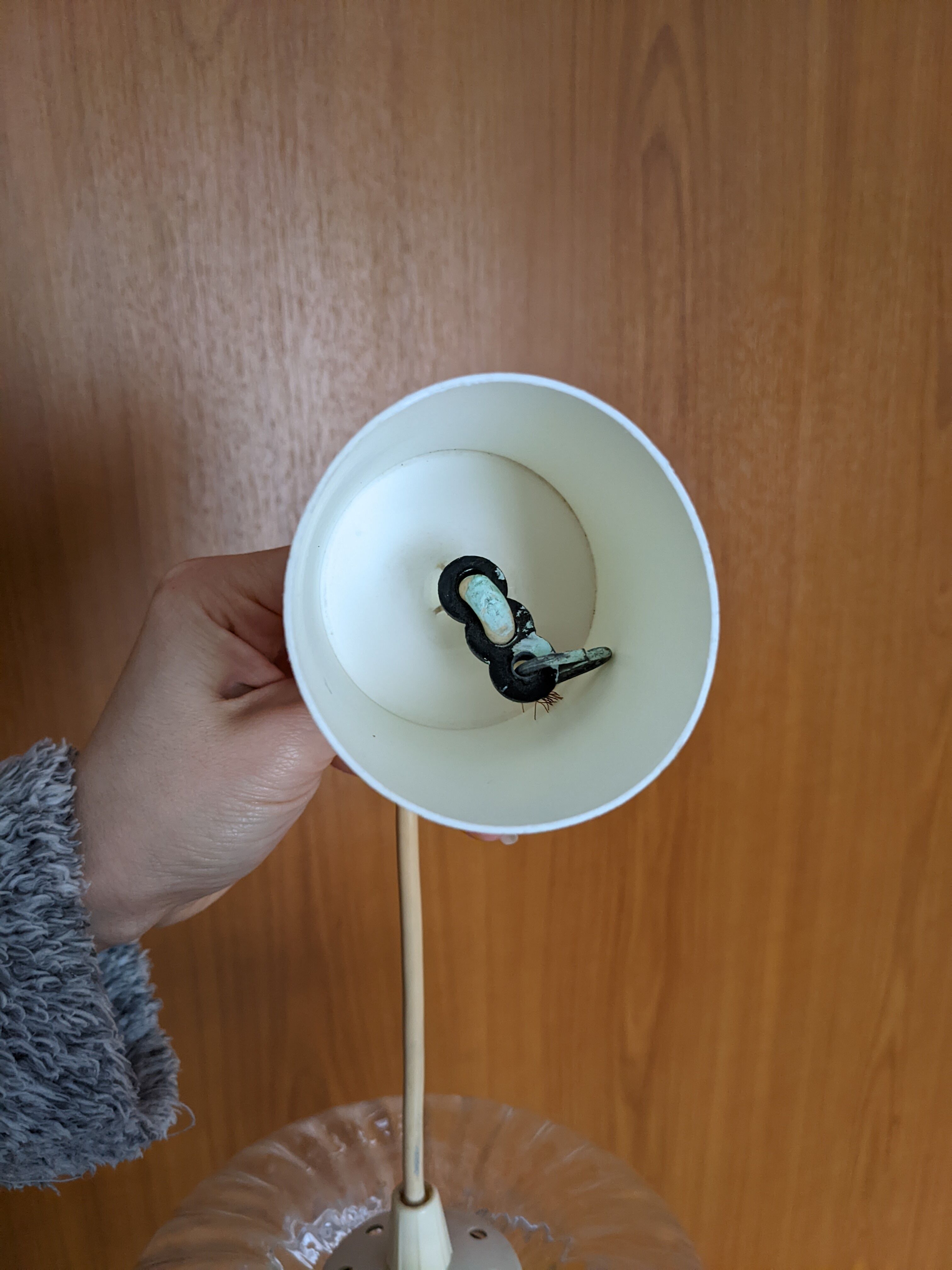 Vintage glass pendant lamp 50s