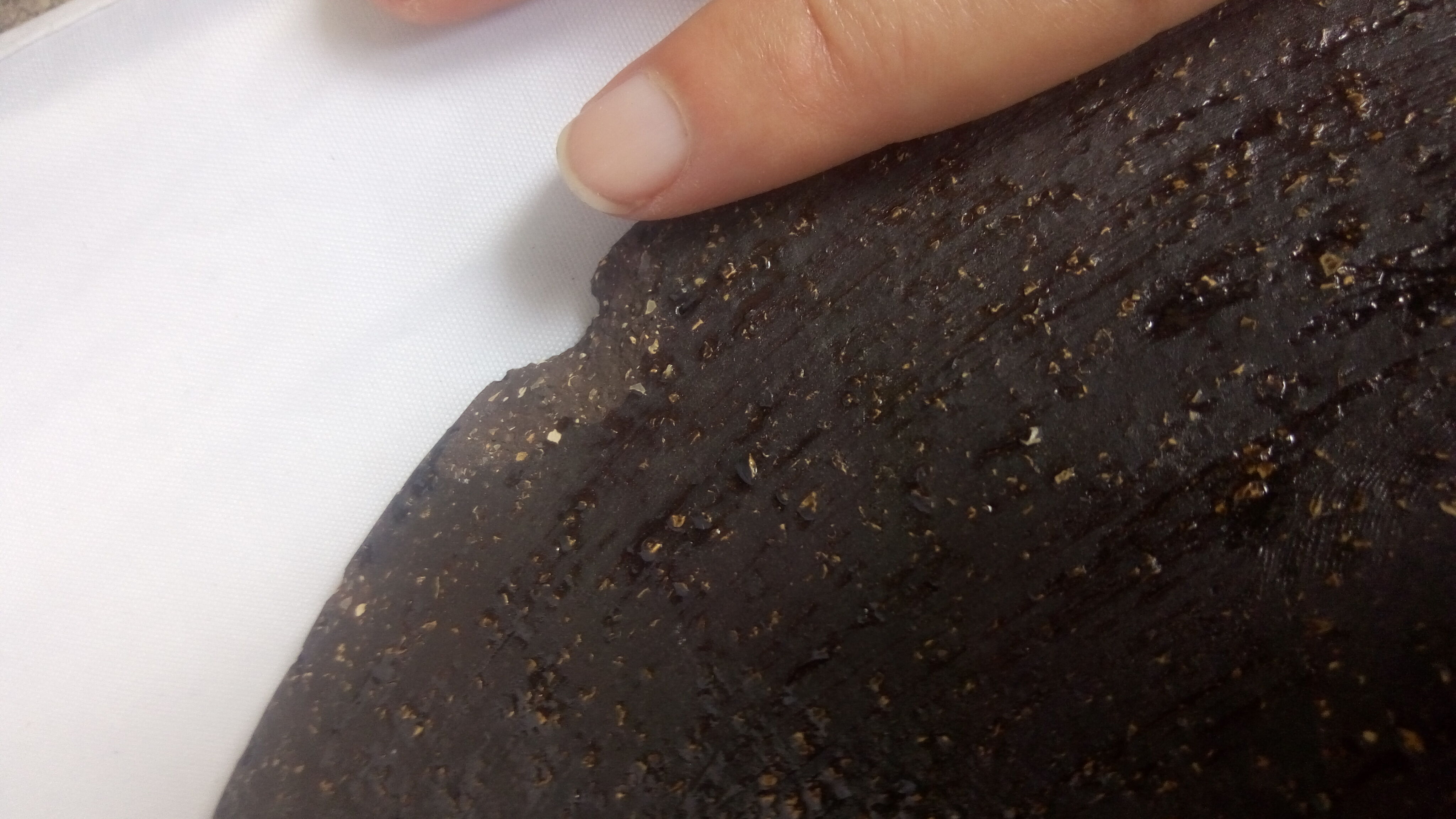 Large black and white brutalist dish