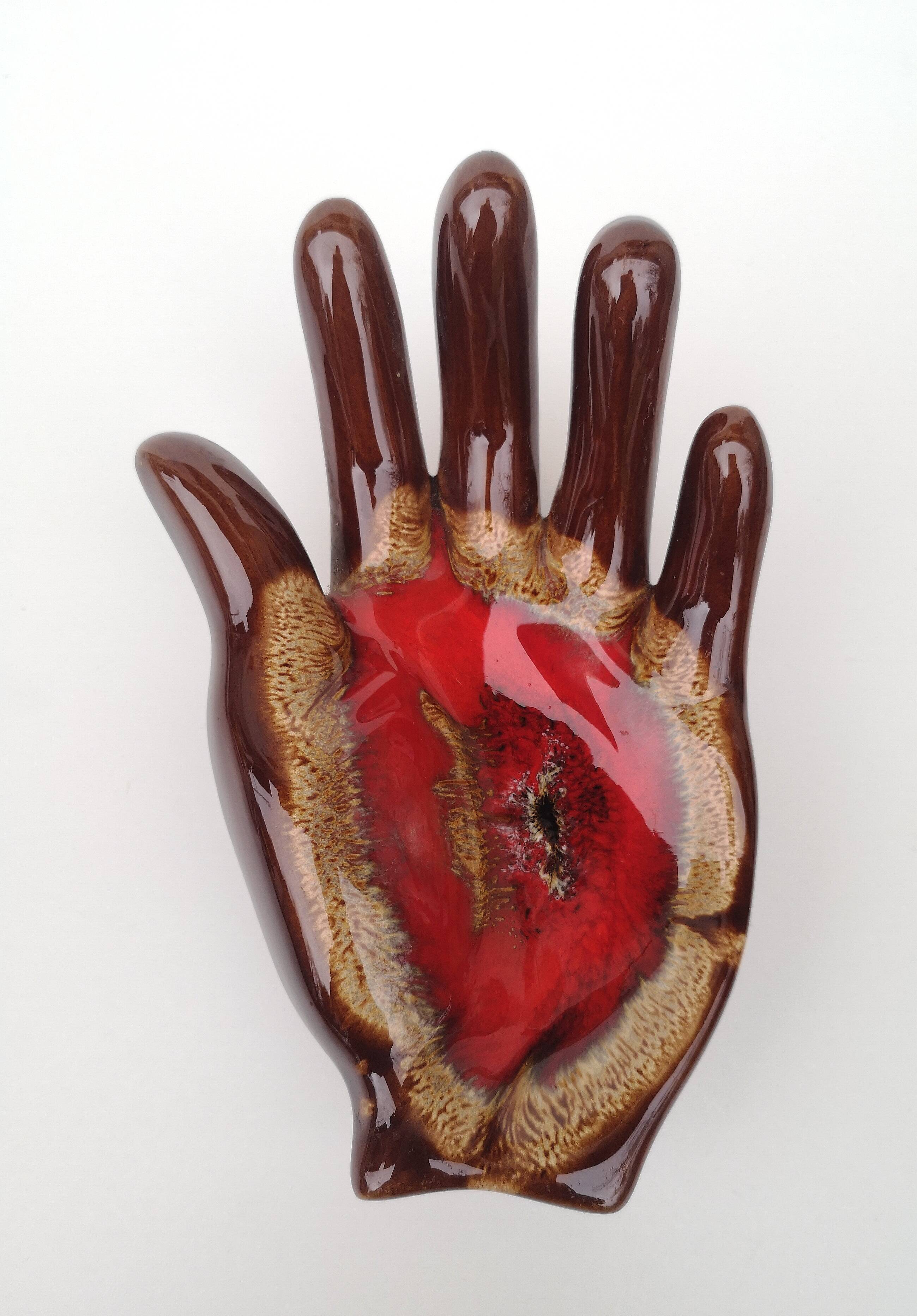 Vintage hand glazed ceramic ashtray