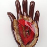 Vintage hand glazed ceramic ashtray