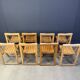 Chaises pliantes vintage en bois, lot de 8, années 1960