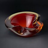 Red and Yellow Murano Glass Sommerso Pocket Tray by Flavio Poli
