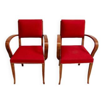 Pair of vintage "Stone" bridge armchairs 1950's