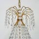 Large and antique chandelier, brass crown ceiling light, 7 tiers, 6 lights