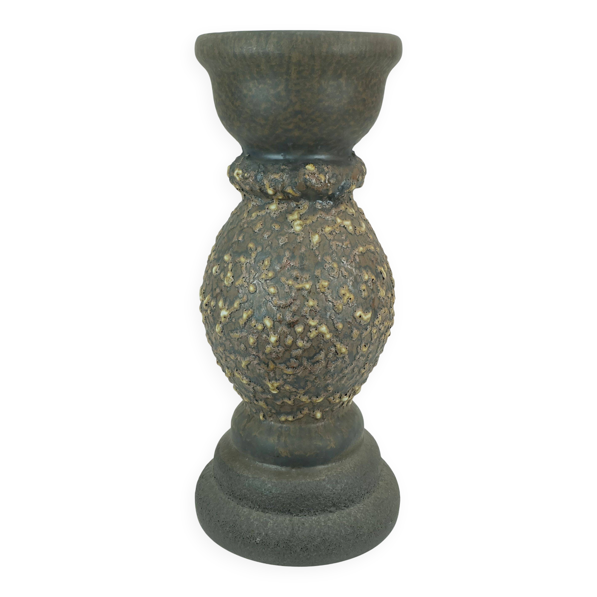 rare large jopeko PLANT STAND plant pot with base fat lava ceramic 1970s