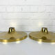 Pair of gold space-age wall lamps flush light gold sölken leuchten germany