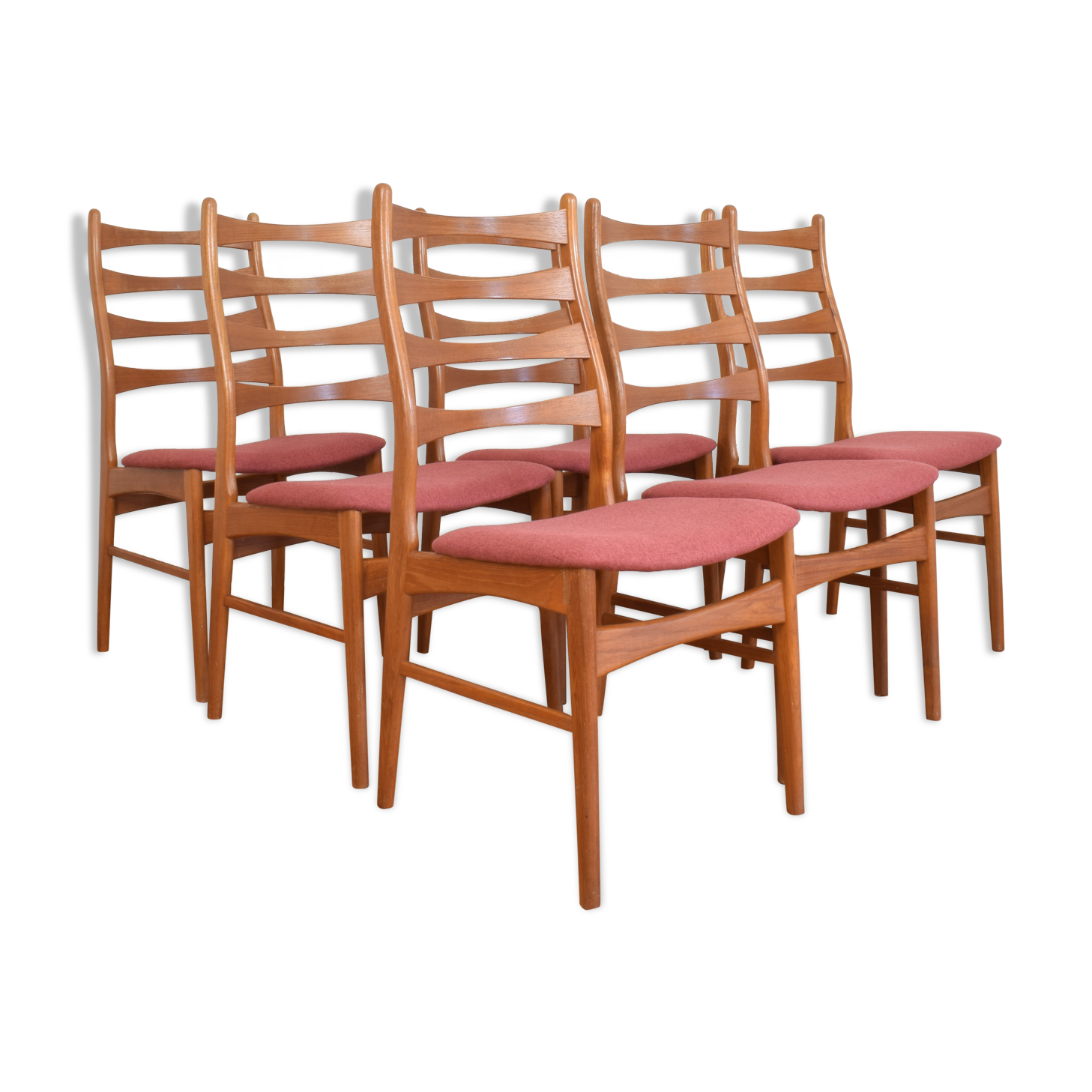 Set of 6 mid-century danish teak dining chairs, 1960s