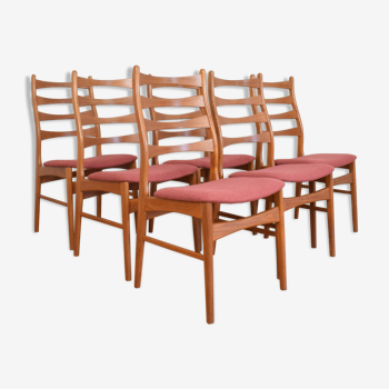 Set of 6 mid-century danish teak dining chairs, 1960s