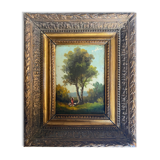 Table XIX° "Shepherdess and her hens" HSP & frame