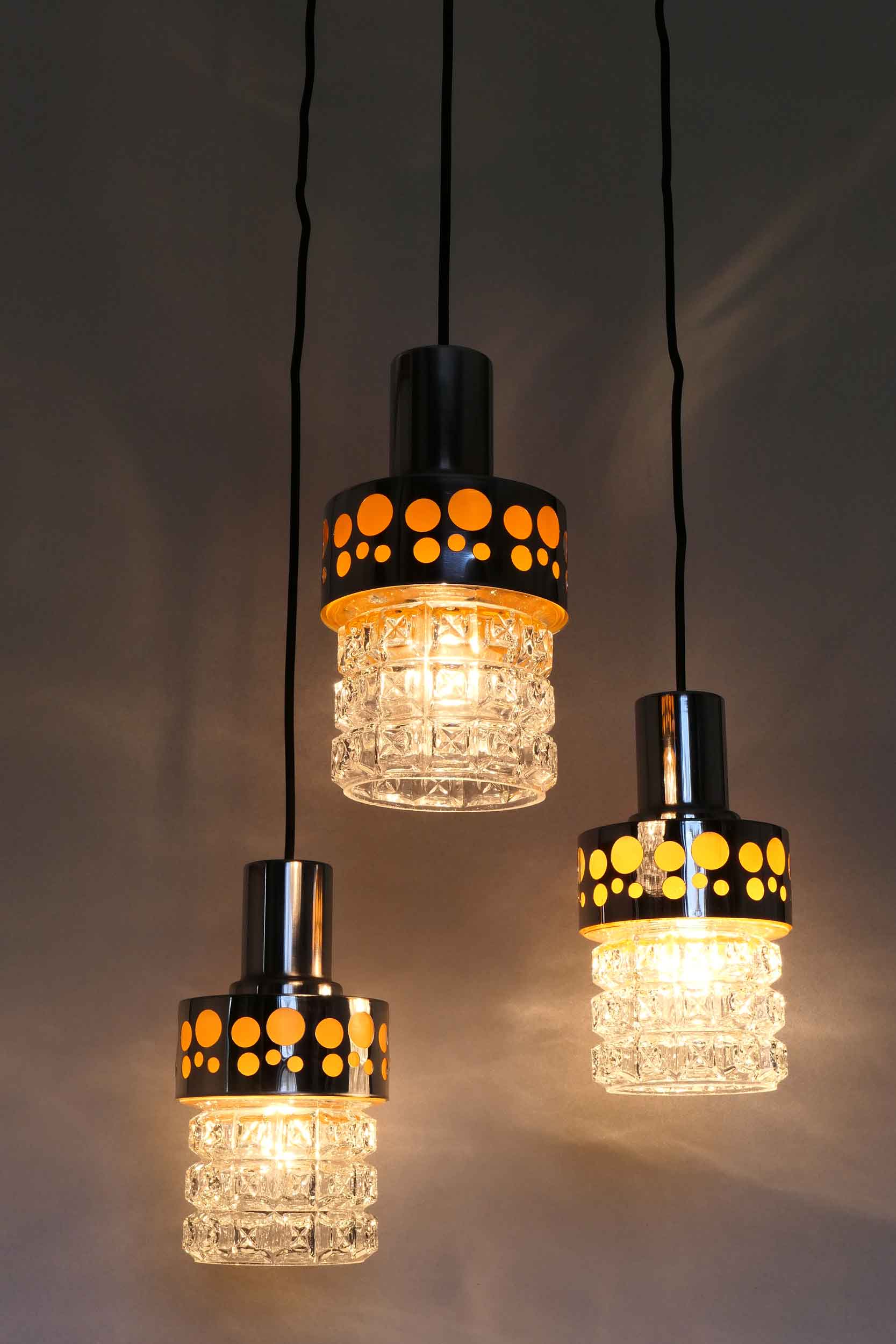 1970s hanging Raak 3 lights