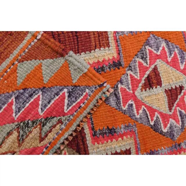 1970s Vintage Turkish Hand-Knotted Wool Cotton Purple Runner Rug 85x292