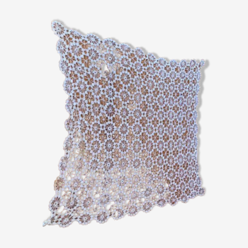 Nappe crochetée main en pur coton 108 cm x 100 cm