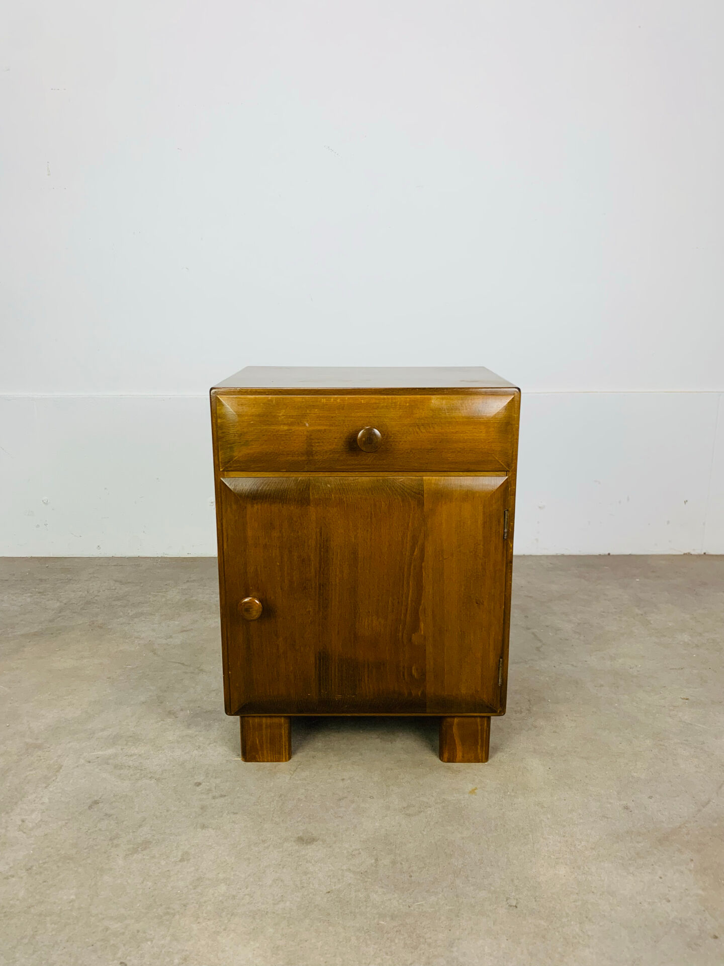 Art Deco bedside table in wood, 1940s/50s