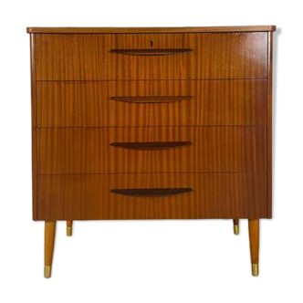 Danish mid-century chest of drawers with four teak drawers.