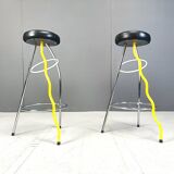 Pair of Duplex stools by Javier Mariscal for BD 1980's Memphis