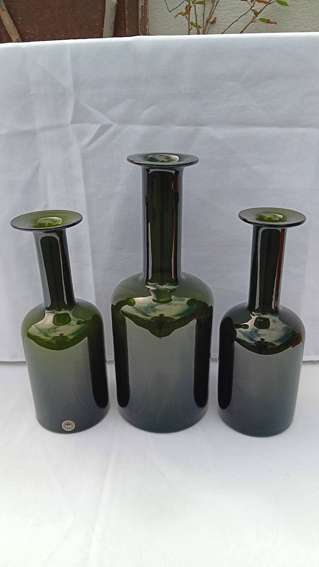 Set of 3 gulvase from october brauer for holmegaard