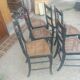 Set of 6 Napoleon III period chairs in blackened wood and caning