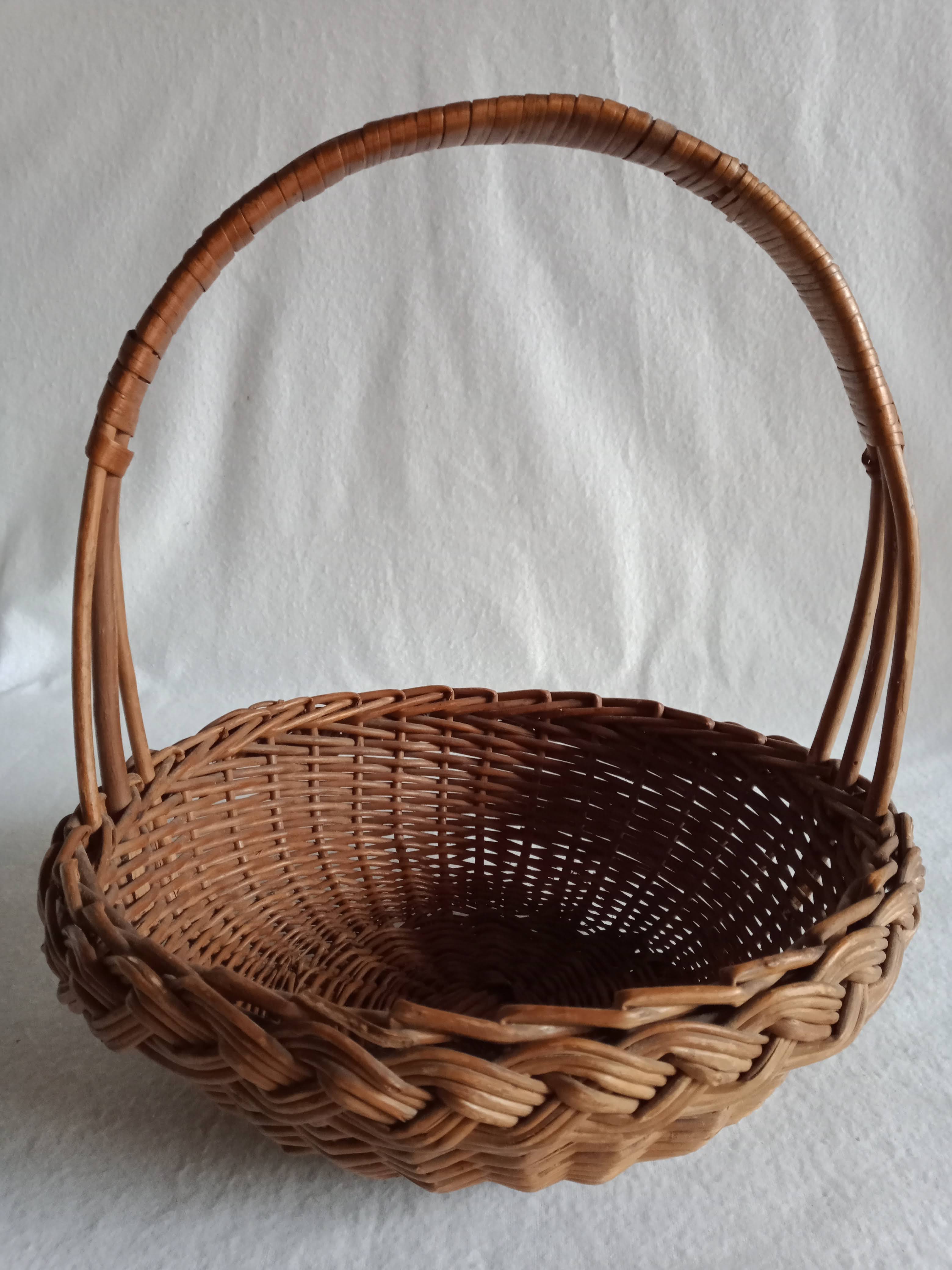 Old basket in braided wicker