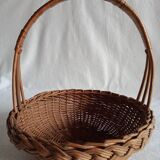 Old basket in braided wicker