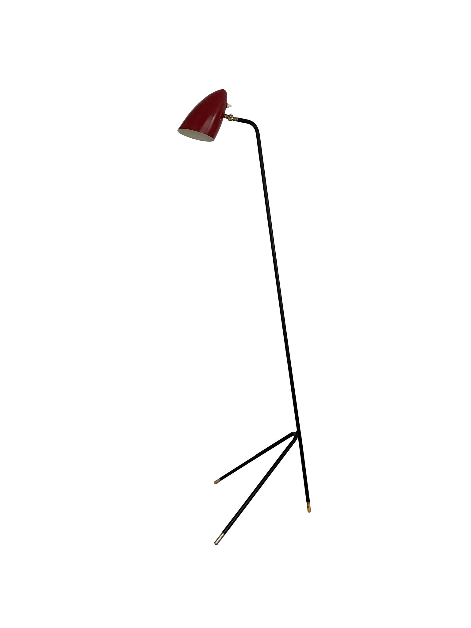 Lampe Grashopper vintage avec abat-jour bordeaux