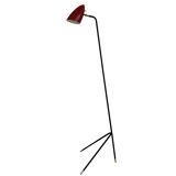 Vintage Grashopper Lamp with Burgundy Lamp shade