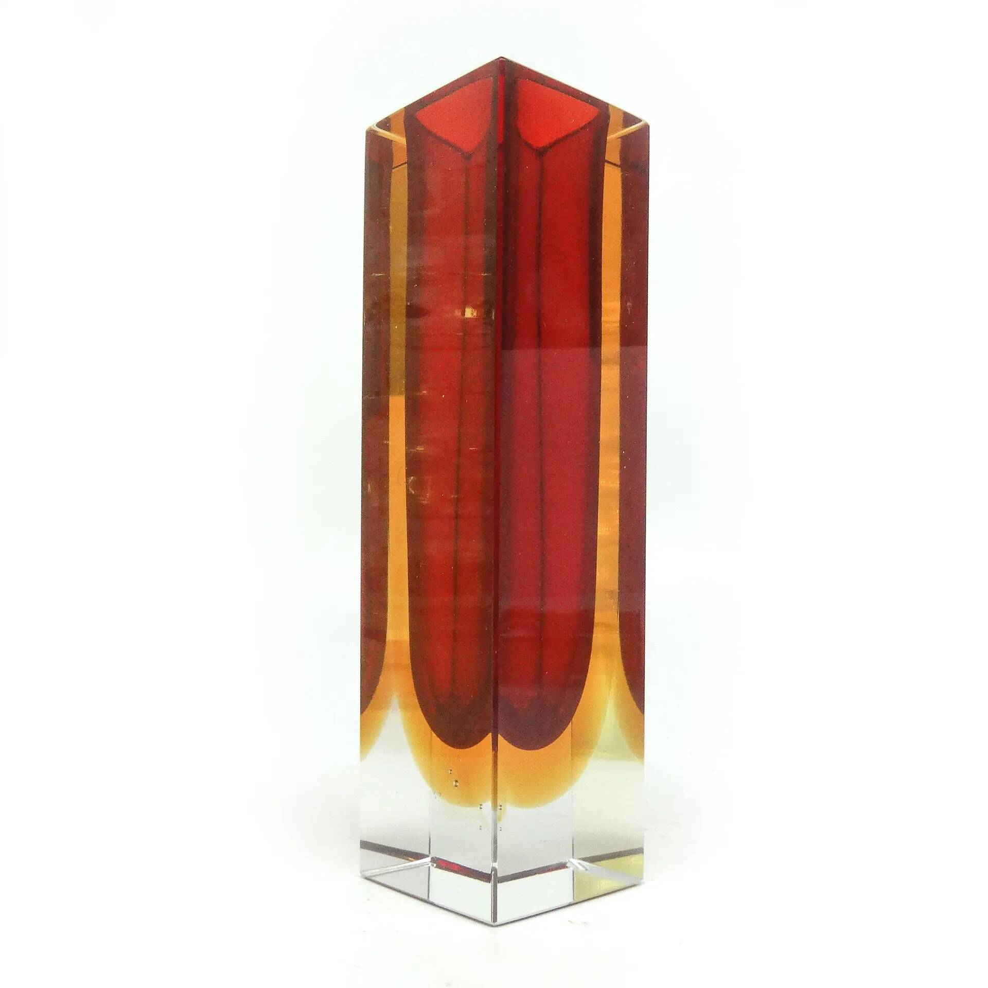 Sommerso vase, mid-century modern, glass, designed by F. Poli, Italy, 1950s