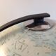 Girard and Barrère terrestrial globe on tripod base / vintage 50s-60s