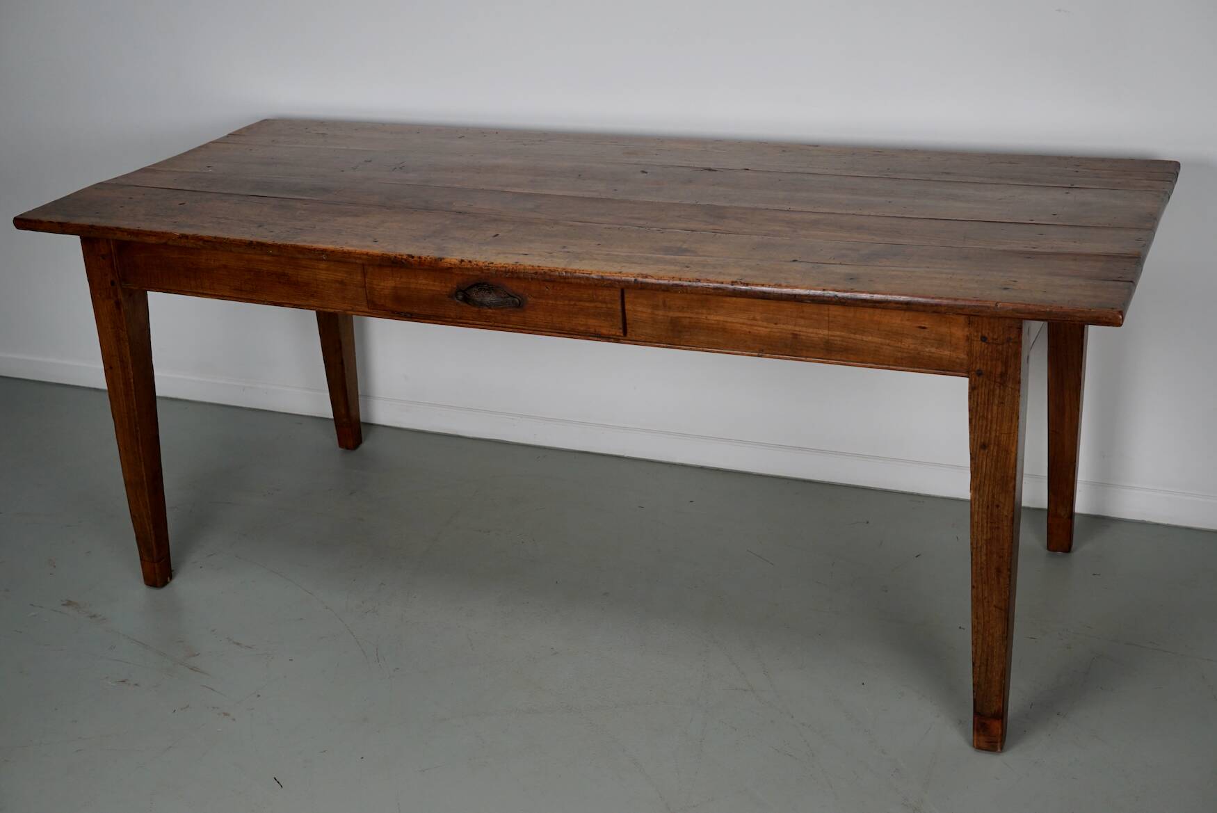 Antique Fruitwood & Oak Early 20th Century French Rustic Farmhouse Dining Table