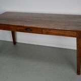 Antique Fruitwood & Oak Early 20th Century French Rustic Farmhouse Dining Table