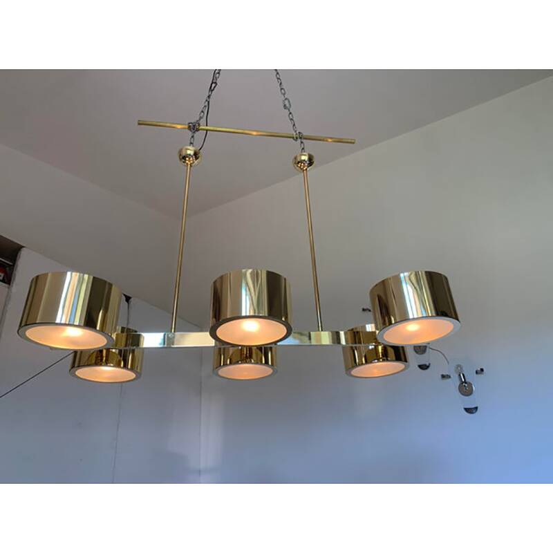 Italian Sputnik Candlestick Metal Gold Stilnovo Lelli Style
