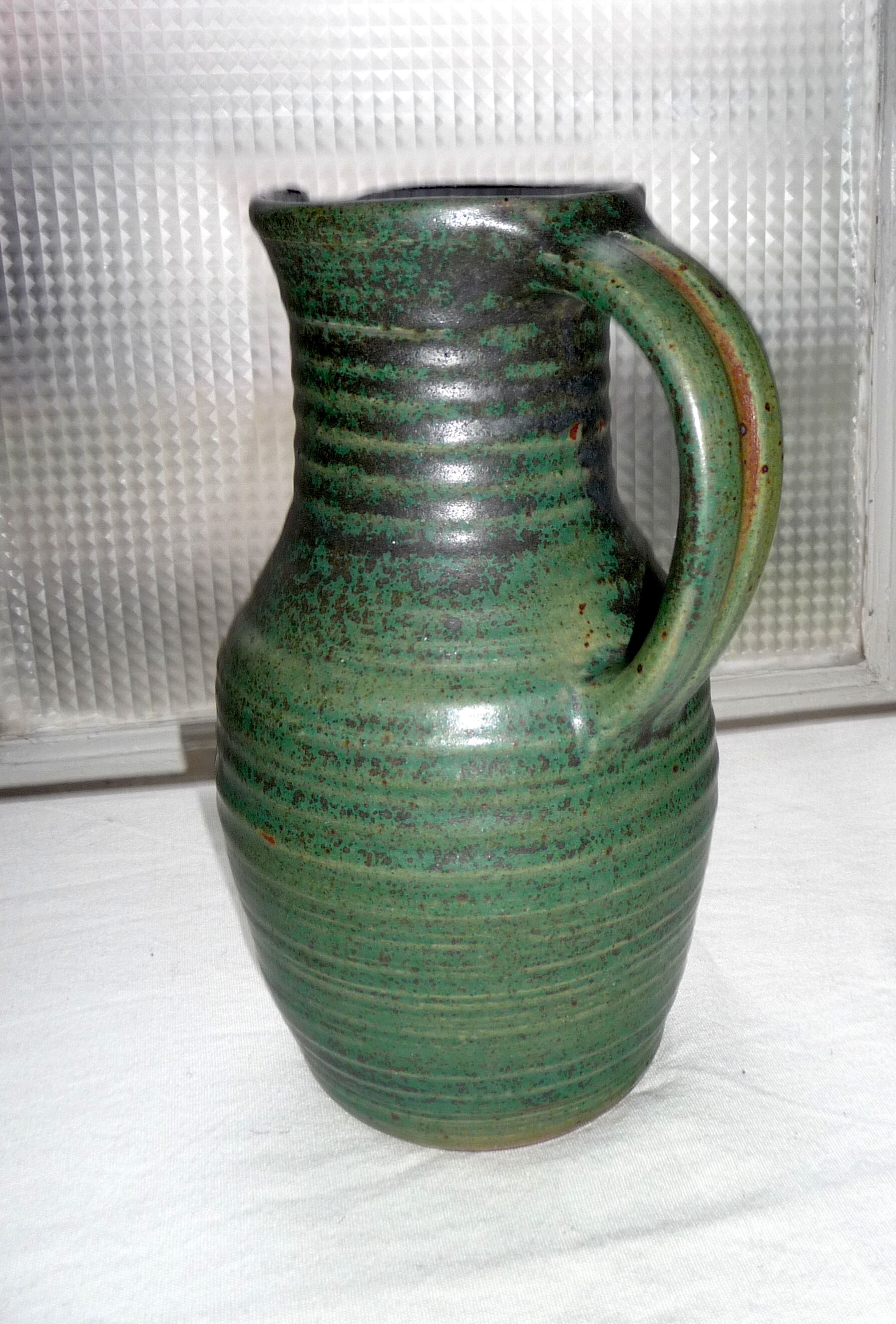 Pitcher stoneware 70, signed Fontgombault, Abbey of Fontgombault