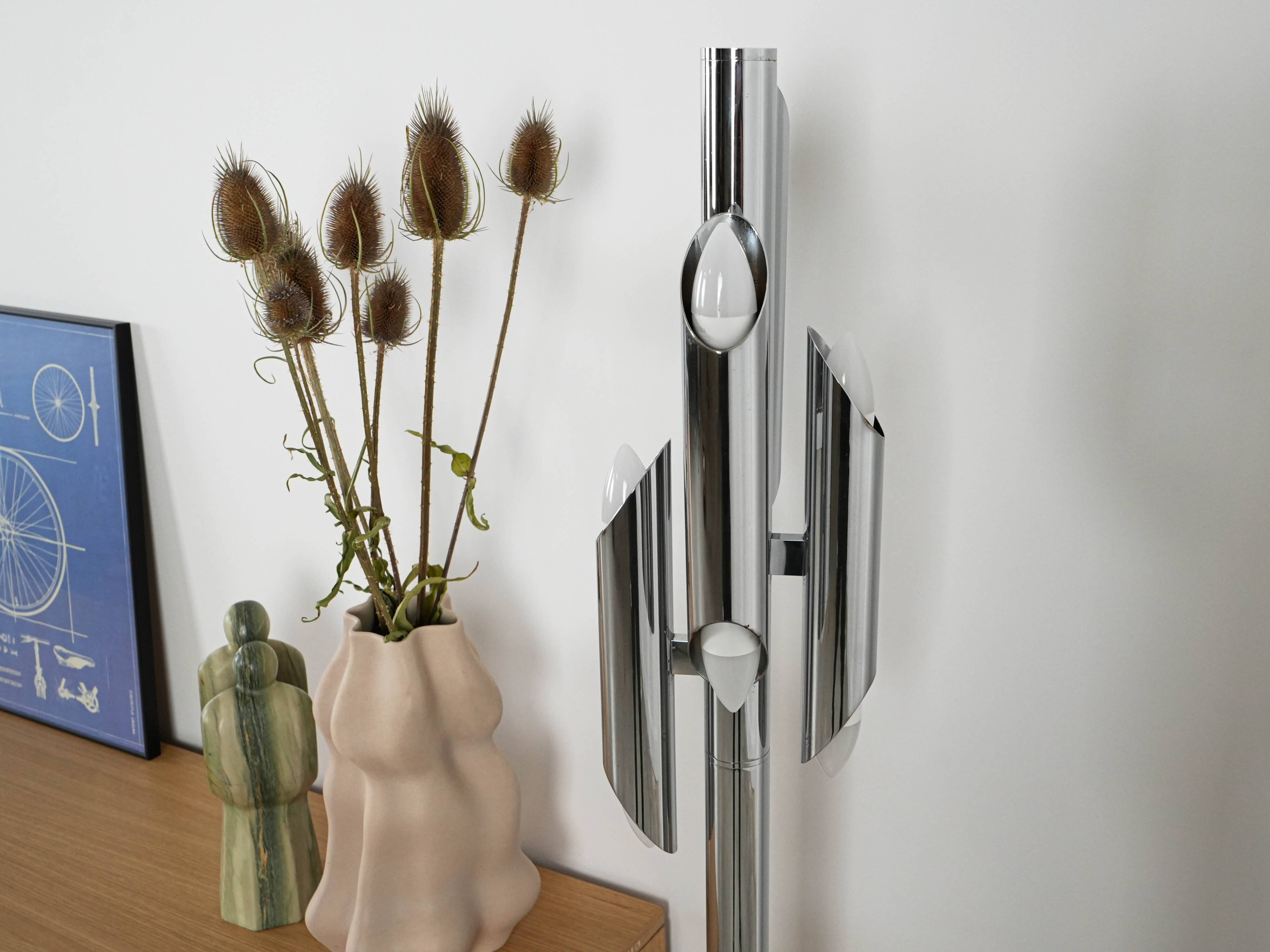 Metal floor lamp, Space Age, manufactured in Italy