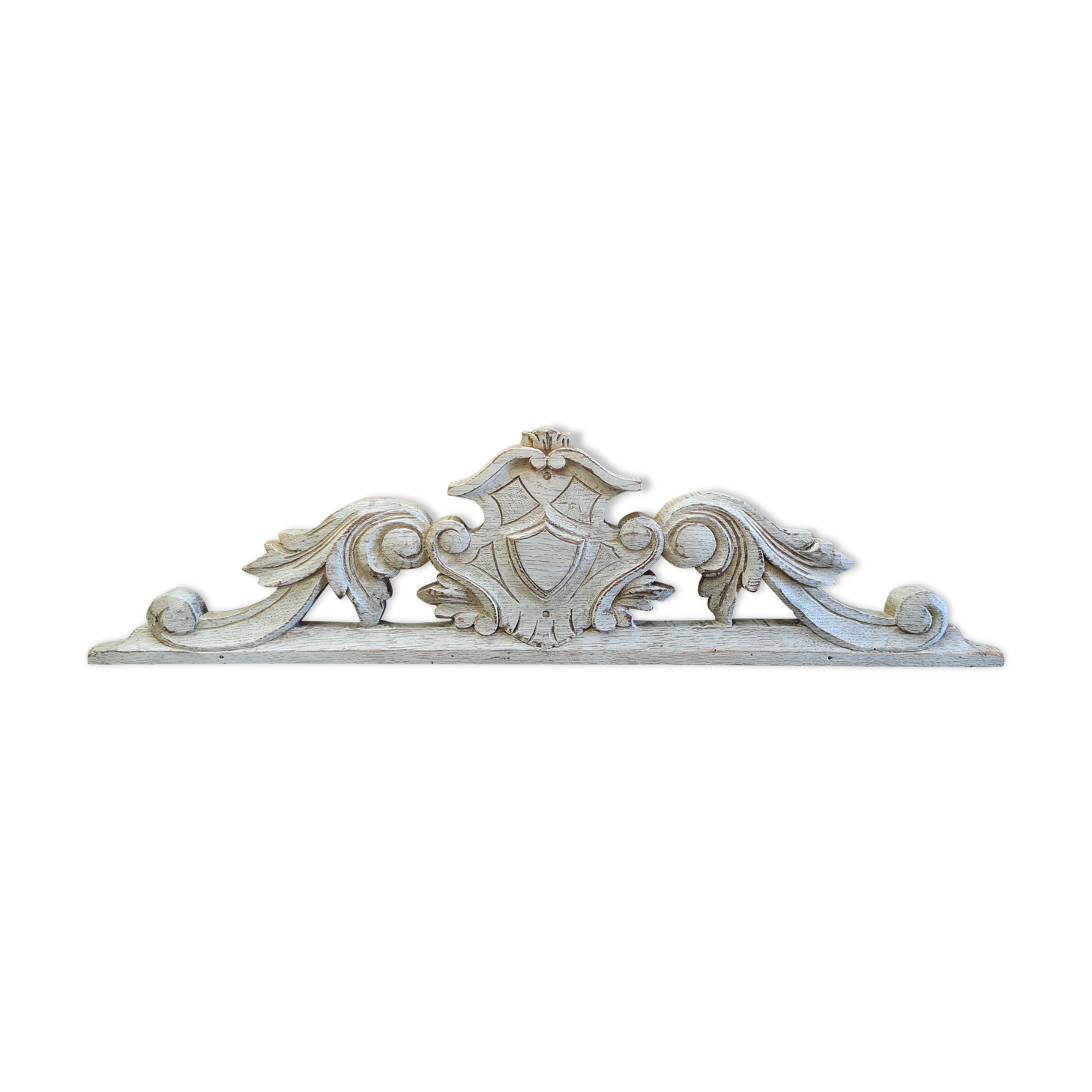 Fronton patina shabby chic gustavien XIX th 60 cm