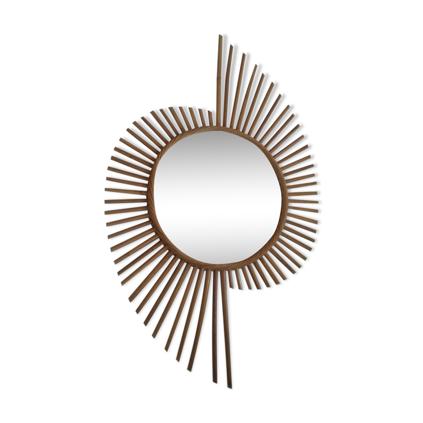Vintage rattan mirror 46x76cm