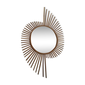 Miroir rotin vintage 46x76cm