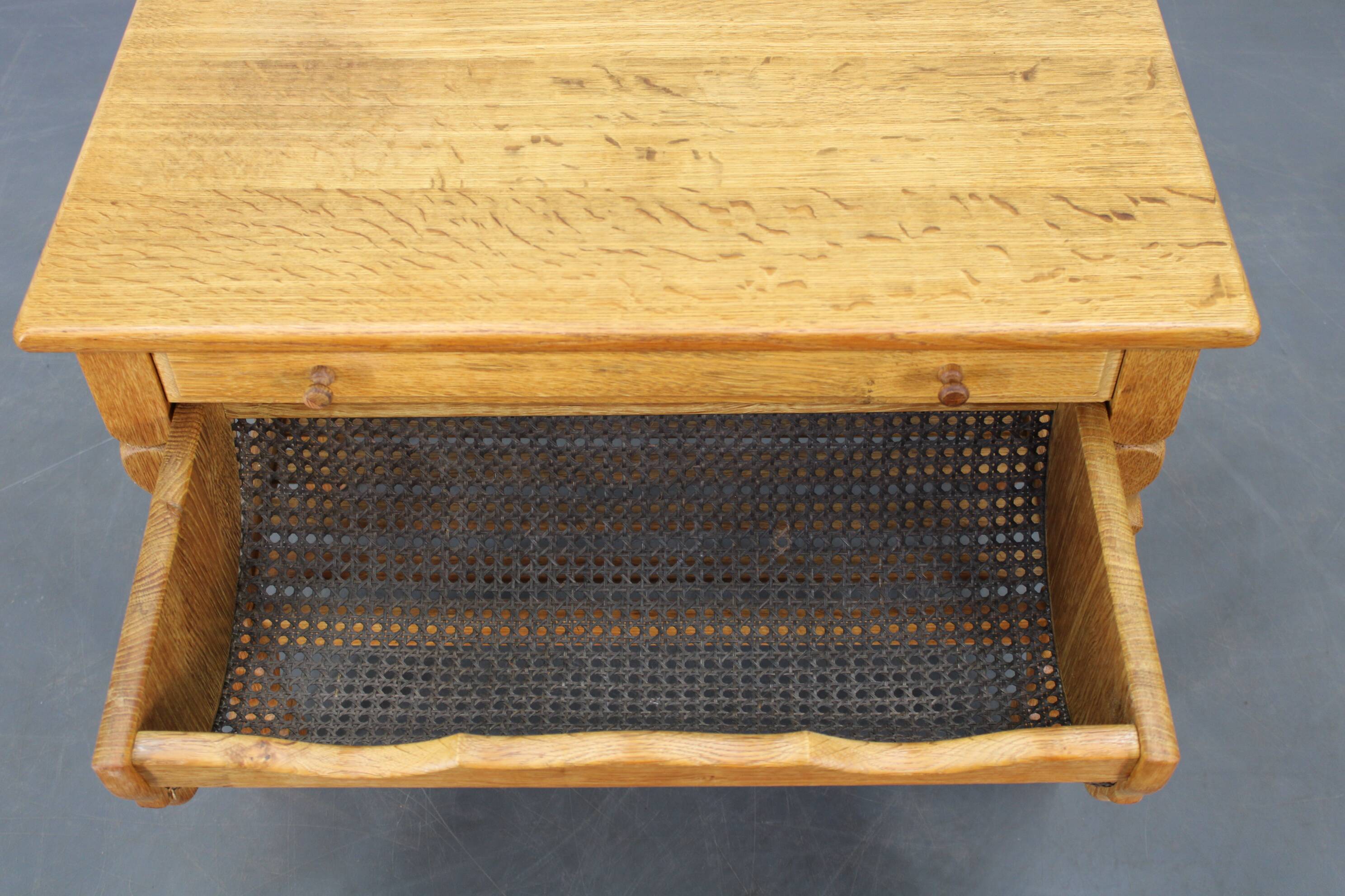 Danish mid-century oak sewing cabinet by Henning Kjaernulf