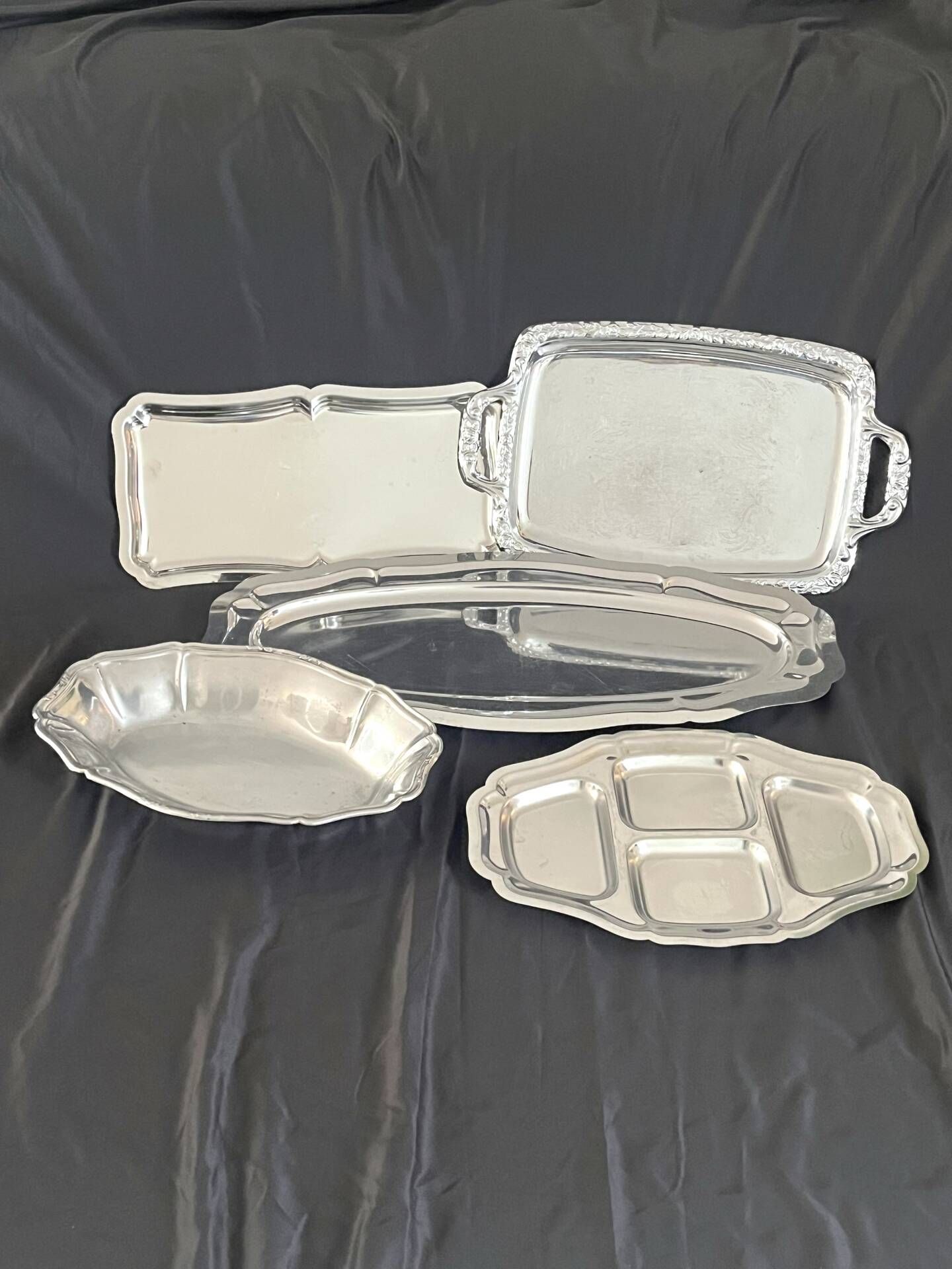 Serving Tray Set of 5, 1960s French Mid Century Tableware,