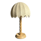 Lampe champignon en pin palmier XL des années 1970 par Temde Suisse.