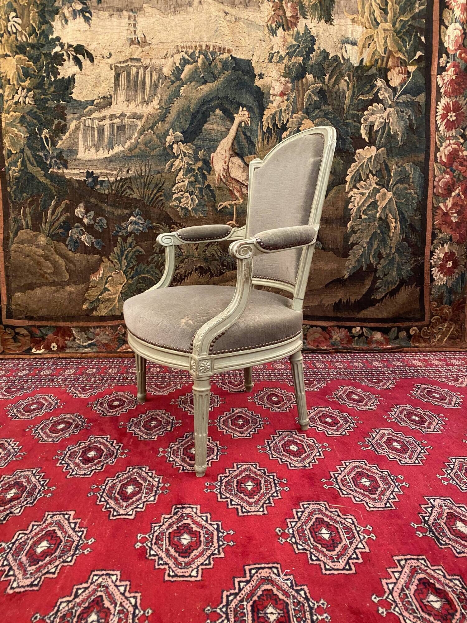 Louis XVI-era armchair Stamp Nicolas Denis Delaisement 18th century