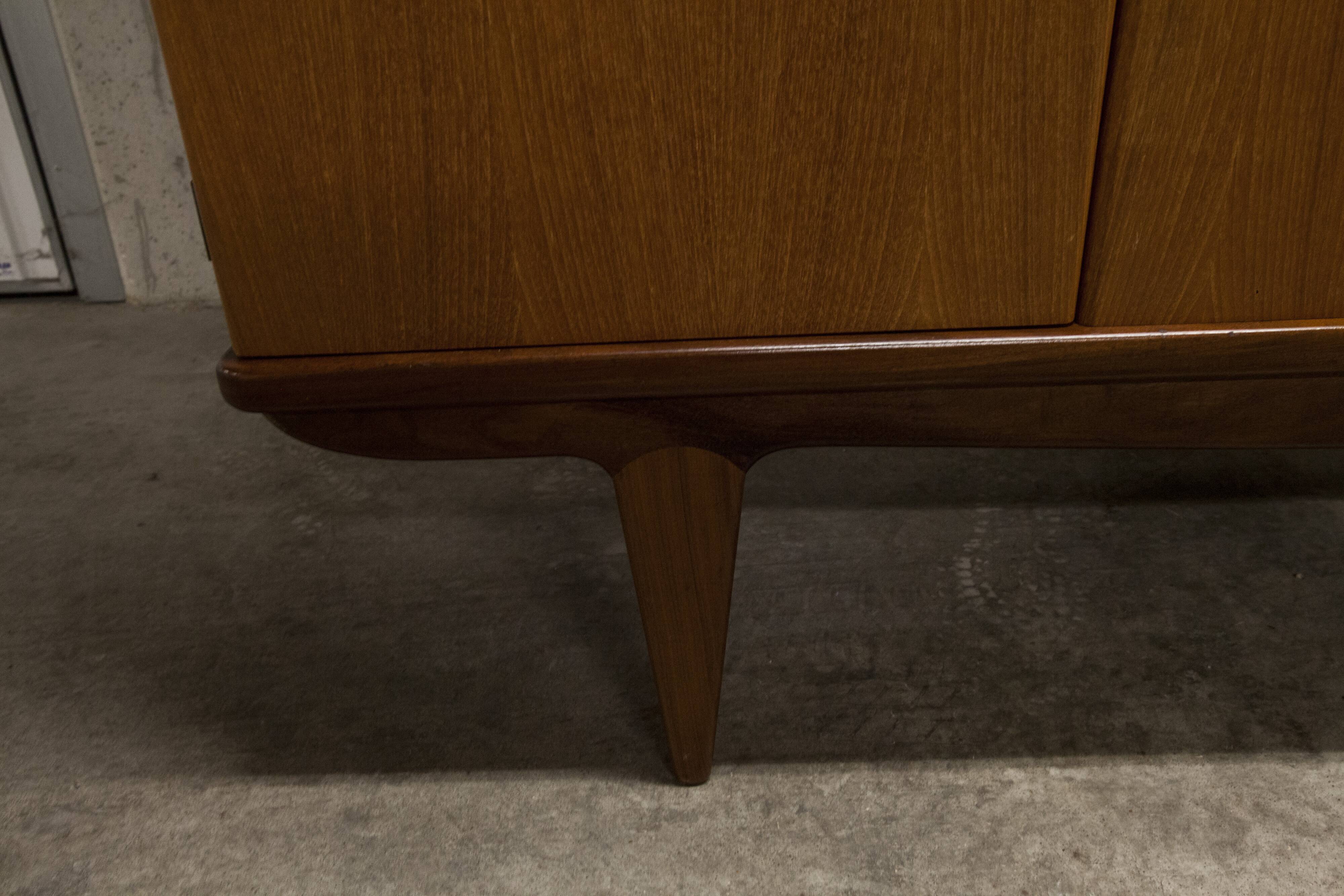 Scandinavian wardrobe 1960 teak 4 doors, 3 drawers, 2keys
