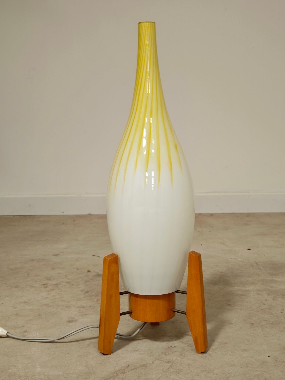 Drevo Humpolec opaline yellow table lamp type 107/S