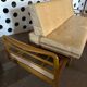 Scandinavian Style Sofa + Three Armchairs Set in Light Wood and Leather