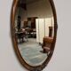 Art Deco Flamed Mahogany Oval Mirror Circa 1910