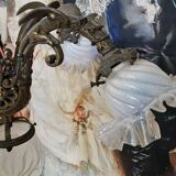 Important gilded bronze chandelier with five lights, Napoléon III period, 19th century.