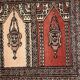 Tapis vintage fait main Bukhara de prière en laine rouge (45cm x 101cm)