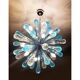 Murano Glass Sputnik Chandelier Featuring Light Blue and Clear Air Drops