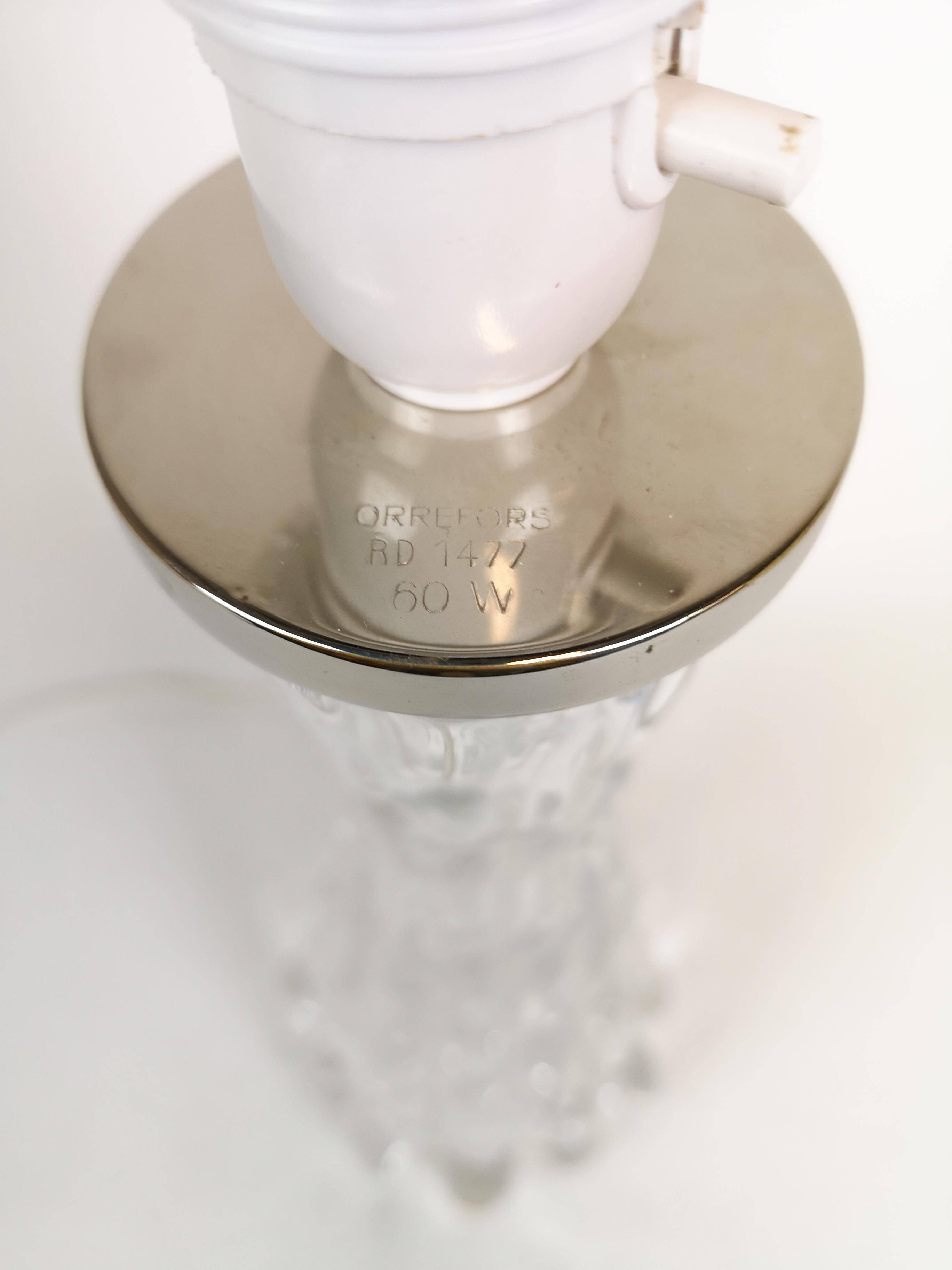 Mid-century Swedish crystal table lamps from Orrefors by Carl Fagerlund.