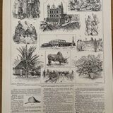 Lithograph and map on Madagascar from 1897