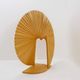 Pine folding screen in the shape of a fan, modern style, France, 1970s - Ø 113cm