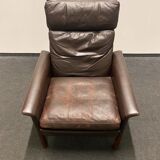 1960s Danish leather lounge chair by Hans Olsen